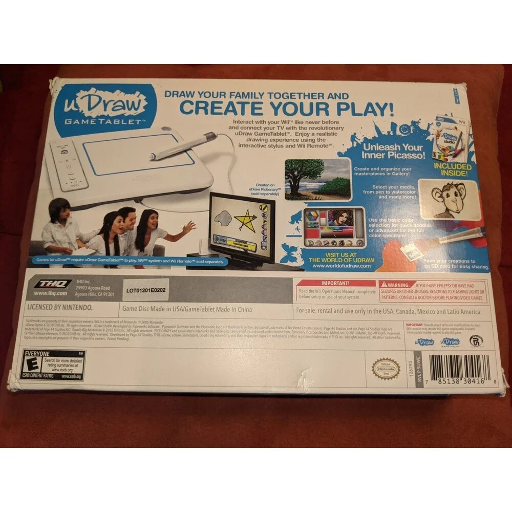 UDraw Studio Game & Tablet - Nintendo Wii, EXCELLENT Condition
